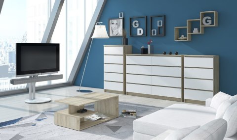 KOMODA K140 6SZ CLP DĄB SONOMA / BIAŁY