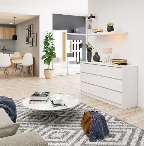 KOMODA K140 6SZ CLP PK BIAŁY POŁYSK