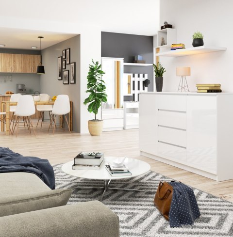 KOMODA K160 2D 4SZ CLP PK BIAŁY POŁYSK