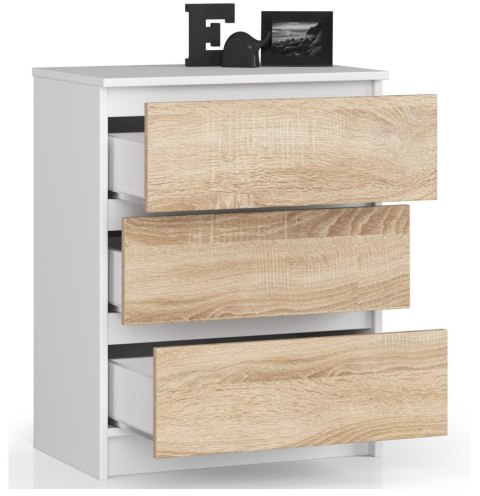 KOMODA K60 3SZ CLP BIAŁY / SONOMA