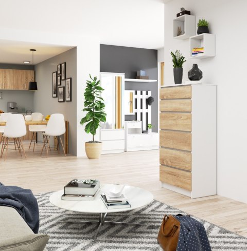 KOMODA K60 6SZ CLP PK BIAŁY / SONOMA