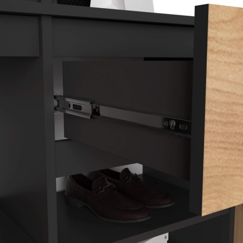 ZESTAW NA PRZEDPOKÓJ ENTRO PK CZARNY / DĄB CRAFT