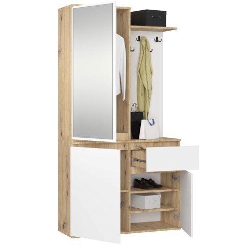 ZESTAW NA PRZEDPOKÓJ ENTRO PK DĄB ARTISAN / BIAŁY