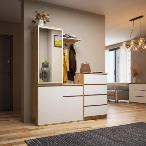 ZESTAW NA PRZEDPOKÓJ ENTRO PK DĄB ARTISAN / BIAŁY