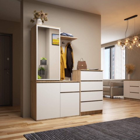 ZESTAW NA PRZEDPOKÓJ ENTRO PK DĄB SONOMA / BIAŁY