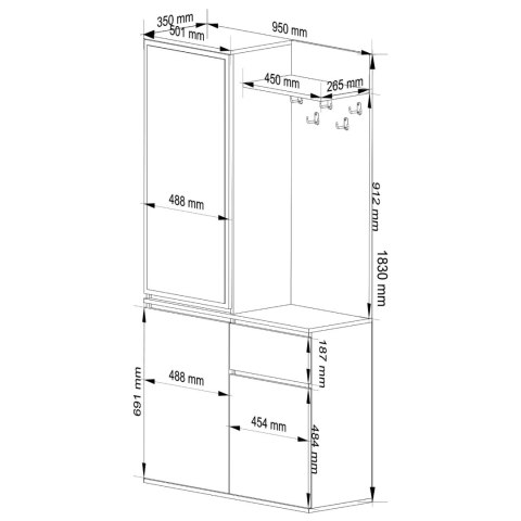 ZESTAW NA PRZEDPOKÓJ ENTRO PK DĄB SONOMA